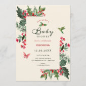 Bessen tak bloem baby shower kaart (Voorkant)