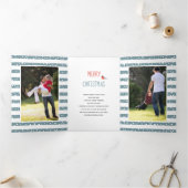 Bessen, vogel Kerstmis vakantie foto collage Drieluik Wenskaart (Binnen)