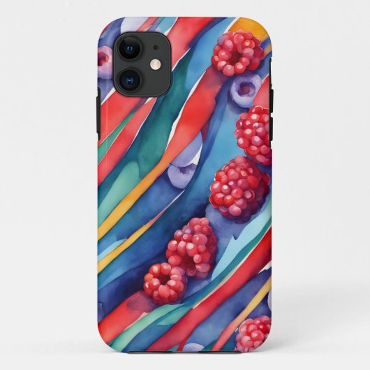 Bessen Vruchten en Verse Kleurrijke Strepen  Case-Mate iPhone Case (Achterkant)