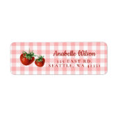 Bessen Zoete Roze Gepelde Aardbeien Etiket (Voorkant)