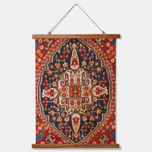 Bessenge rode Onyx Oosterse Perzische Qashqai tapi Hangend Wandkleed (Voorkant)