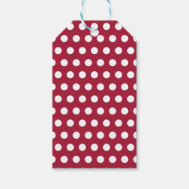 Bessenge rode witte polka stippenpatroon ontwerp cadeaulabel