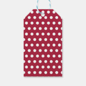 Bessenge rode witte polka stippenpatroon ontwerp cadeaulabel (Achterkant)