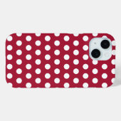 Bessenge rode witte polka stippenpatroon ontwerp Case-Mate iPhone case (Achterkant (horizontaal))
