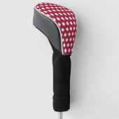 Bessenge rode witte polka stippenpatroon ontwerp golfheadcover (Schuin)