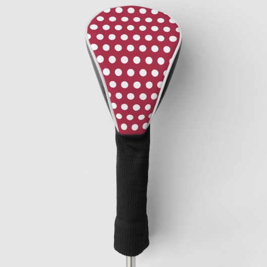 Bessenge rode witte polka stippenpatroon ontwerp golfheadcover (Voorkant)