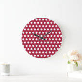 Bessenge rode witte polka stippenpatroon ontwerp grote klok (Huis)