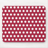 Bessenge rode witte polka stippenpatroon ontwerp muismat (Voorkant)