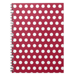 Bessenge rode witte polka stippenpatroon ontwerp notitieboek