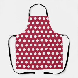 Bessenge rode witte polka stippenpatroon ontwerp schort