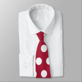 Bessenge rode witte polka stippenpatroon ontwerp stropdas (Gebonden)