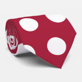 Bessenge rode witte polka stippenpatroon ontwerp stropdas (Opgerold)