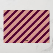 Bessengekleurde en zilveren moderne retro kerstfot folie feestdagenkaart (Achterkant)