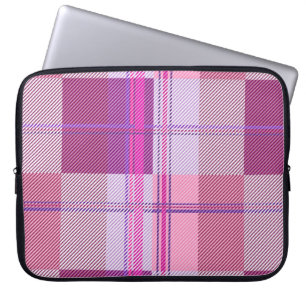 Bessengekleurde Magenta Geruite Laptop Hoes Zak Ca