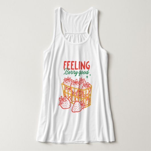 Bessengevoel Aardbeien Handgetekend Tanktop (Design voorkant)