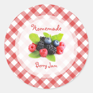 Bessenjam Rode Vruchten Mix Ronde Sticker
