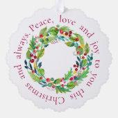 Bessenkans Papier Ornament Kaart (Achterkant)