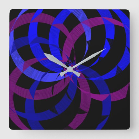 Bessenmixing Geometrische Wandklok (Voorkant)