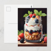 Bessenparfait in glazen potje briefkaart (Voorkant / Achterkant)