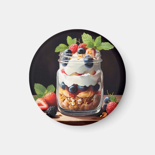Bessenparfait in glazen potje magneet (Voorkant)