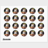 Bessenparfait in glazen potje ronde sticker (Vel)