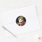 Bessenparfait in glazen potje ronde sticker (Envelop)
