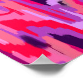 Bessenplek: Rood en Roze Abstract Poster (Hoek)