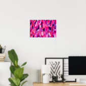 Bessenplek: Rood en Roze Abstract Poster (Thuiskantoor)