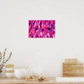 Bessenplek: Rood en Roze Abstract Poster (Keuken)