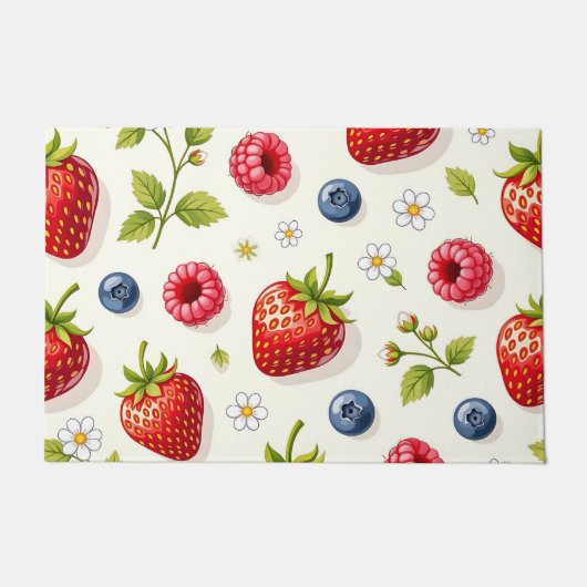 Bessenschermpatroon Verse Zomerfruit Deurmat (Voorkant)