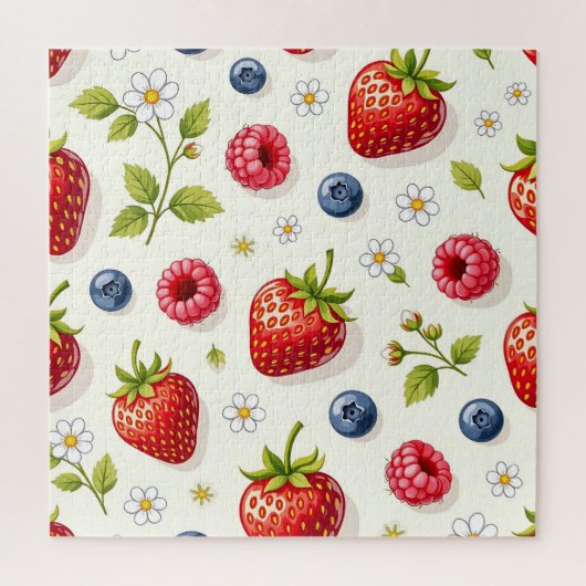 Bessenschermpatroon Verse Zomerfruit Legpuzzel (Verticaal)