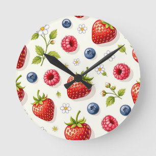 Bessenschermpatroon Verse Zomerfruit Ronde Klok