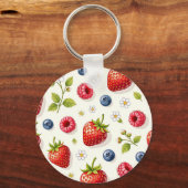 Bessenschermpatroon Verse Zomerfruit Sleutelhanger (Achterkant)
