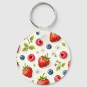 Bessenschermpatroon Verse Zomerfruit Sleutelhanger (Achterkant)
