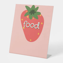 Bessenspeentjes Eerste Verjaardag Eten Reclamebord Met Voetstuk