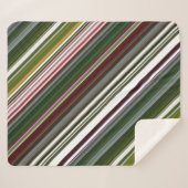 Bessenstruik groen en rood gestreept sherpa deken (Voorkant (horizontaal))