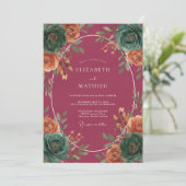 Bessentang Wreath Trouwdag Kaart (Staand voorkant)