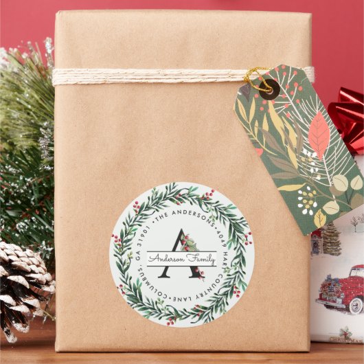 Bessentangretouradressticker Ronde Sticker (Feestdagen)