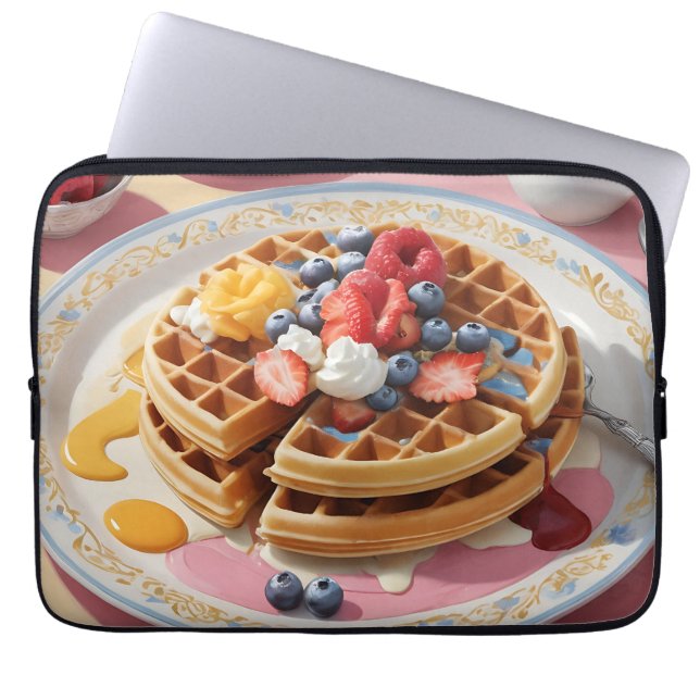 Bessenvafelbenodigdheden bord laptop sleeve (Voorkant)
