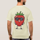 Bessenvast – Cute Aardbei Strak Design T-shirt (Achterkant)
