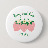 Bessenvibes de hele dag ronde button 7,6 cm (Voorkant)