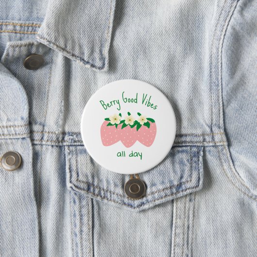 Bessenvibes de hele dag ronde button 7,6 cm (In situ)