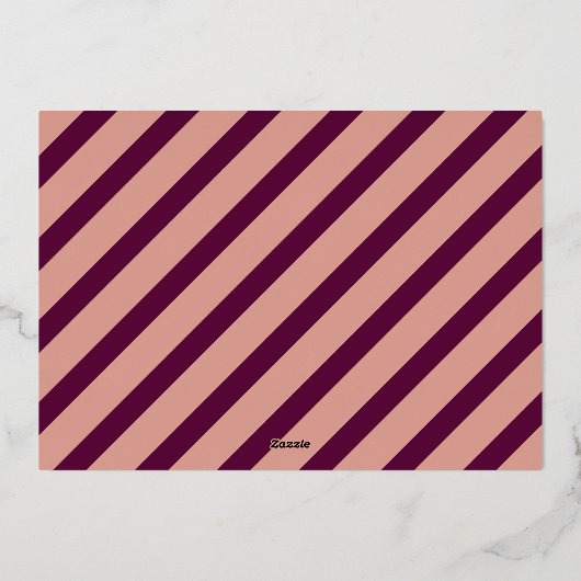 Bessenviolet & Zilver Modern Retro Kerst Foto Folie Feestdagenkaart (Achterkant)