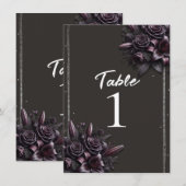 Bessenviolet Zwarte Lelie Roos Bloem Tafelnummer (Voorkant / Achterkant)
