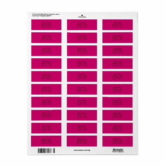 Bessenvioletrood Etiket (Full Sheet)