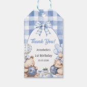 Bessenvlakwaterverf Blauwebes Verjaardag Cadeaulabel (Voorkant)