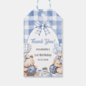 Bessenvlakwaterverf Blauwebes Verjaardag Cadeaulabel (Achterkant)