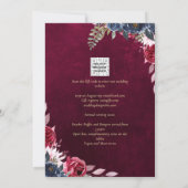 Bessenvlees Bloemige Bruiloft Kaart (Achterkant)