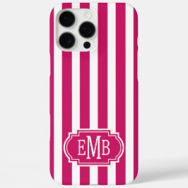 Bessenvlekken en witte monogramstrepen iPhone 16 pro max hoesje