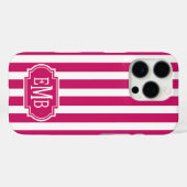 Bessenvlekken en witte monogramstrepen Case-Mate iPhone case (Achterkant (horizontaal))